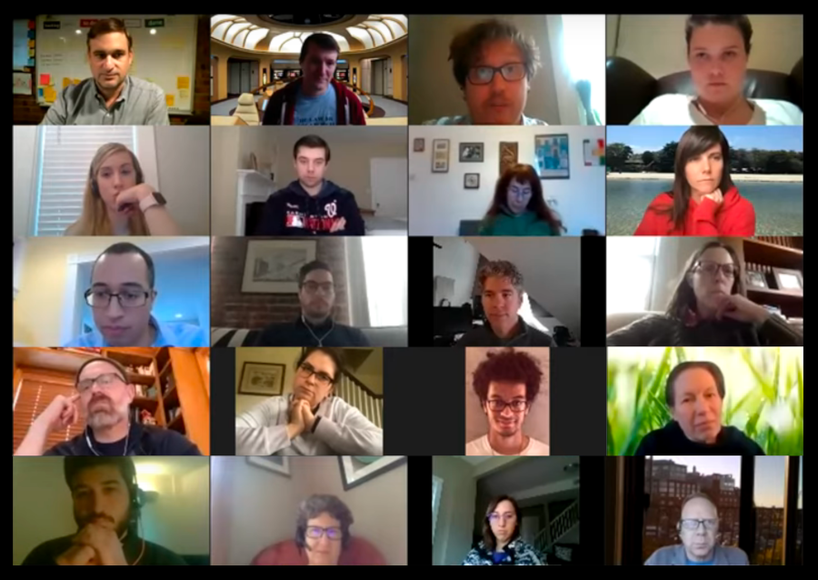 Image of volunteers on a Zoom call